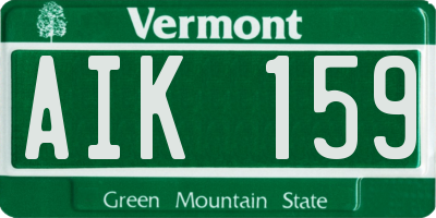 VT license plate AIK159