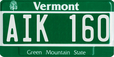 VT license plate AIK160