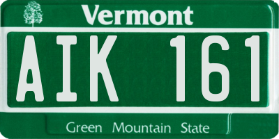 VT license plate AIK161