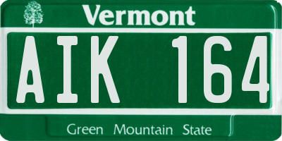 VT license plate AIK164