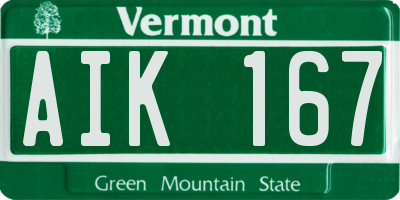 VT license plate AIK167
