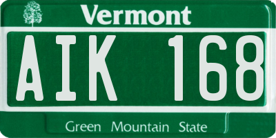 VT license plate AIK168
