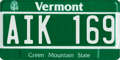 VT license plate AIK169