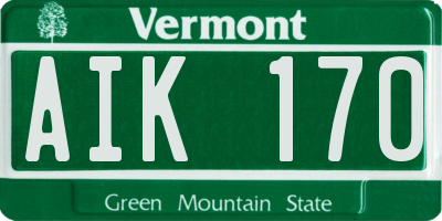 VT license plate AIK170