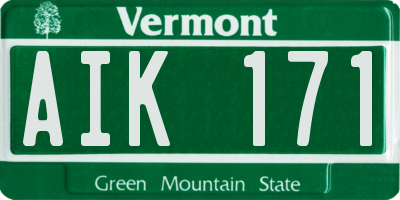 VT license plate AIK171