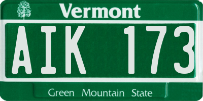 VT license plate AIK173