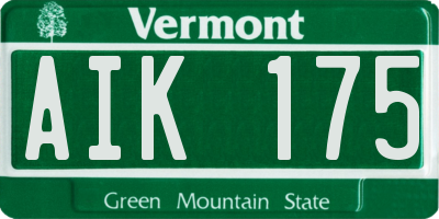 VT license plate AIK175