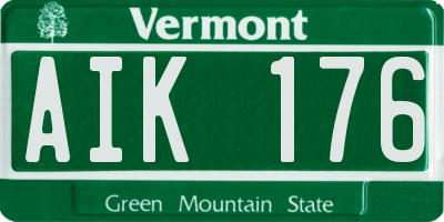 VT license plate AIK176