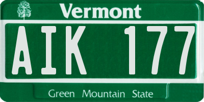VT license plate AIK177