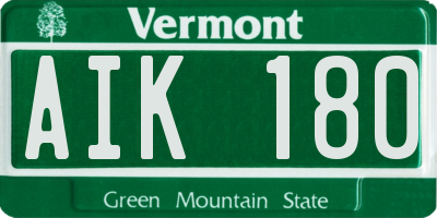 VT license plate AIK180