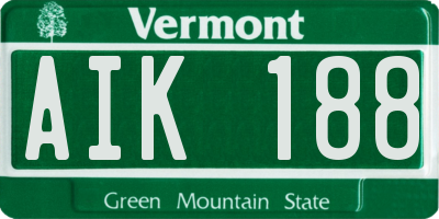 VT license plate AIK188