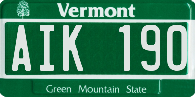 VT license plate AIK190
