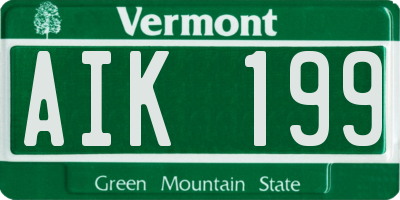 VT license plate AIK199