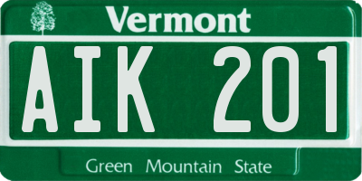 VT license plate AIK201