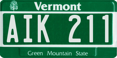 VT license plate AIK211