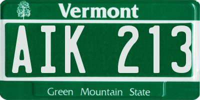 VT license plate AIK213