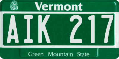 VT license plate AIK217