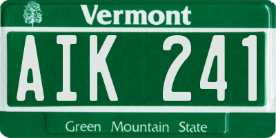 VT license plate AIK241