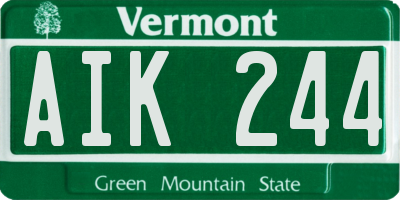 VT license plate AIK244