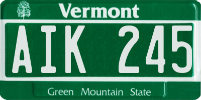 VT license plate AIK245