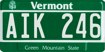 VT license plate AIK246