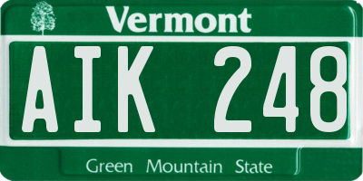 VT license plate AIK248