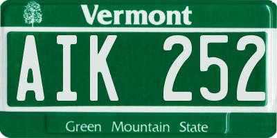 VT license plate AIK252