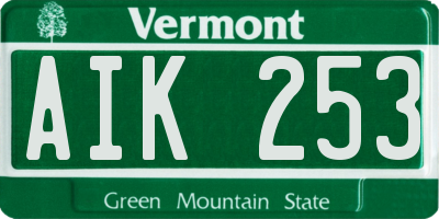 VT license plate AIK253