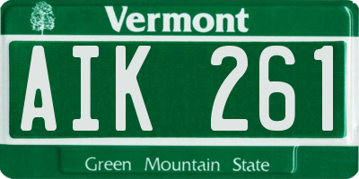VT license plate AIK261