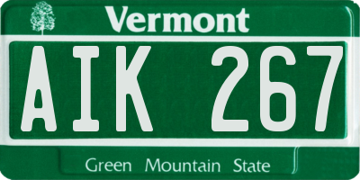 VT license plate AIK267