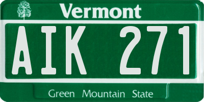 VT license plate AIK271
