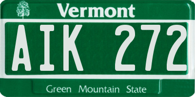 VT license plate AIK272