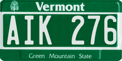 VT license plate AIK276