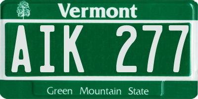VT license plate AIK277