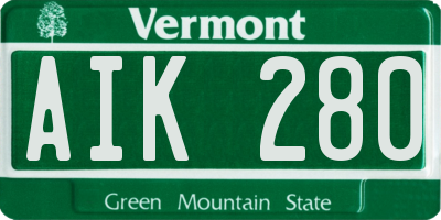 VT license plate AIK280