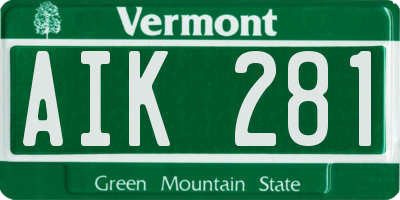 VT license plate AIK281