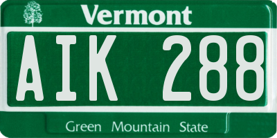 VT license plate AIK288