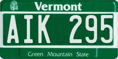 VT license plate AIK295