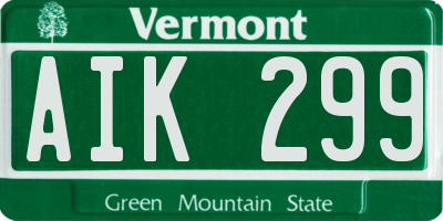 VT license plate AIK299