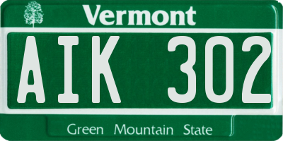 VT license plate AIK302