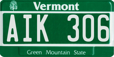 VT license plate AIK306