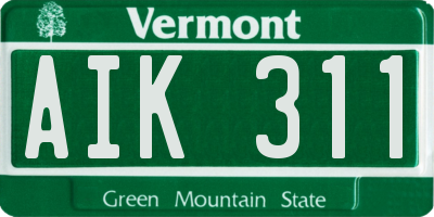 VT license plate AIK311