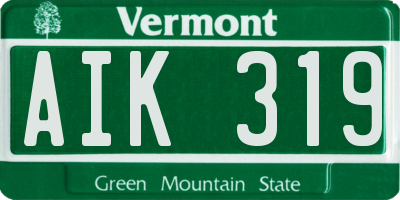 VT license plate AIK319