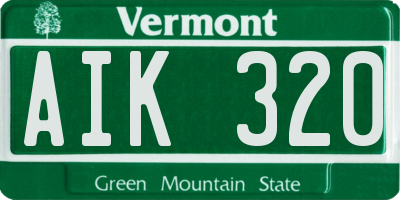 VT license plate AIK320