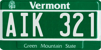 VT license plate AIK321