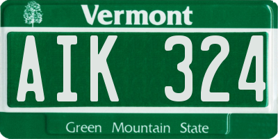 VT license plate AIK324