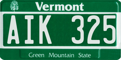VT license plate AIK325
