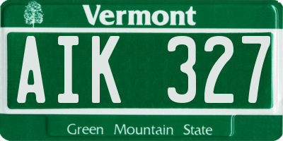 VT license plate AIK327