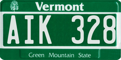 VT license plate AIK328