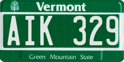 VT license plate AIK329